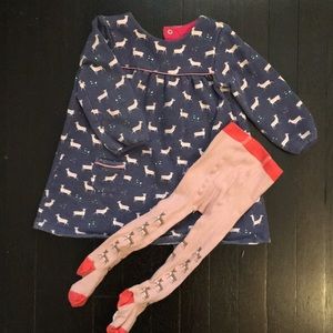 Boden dress and coordinating tights